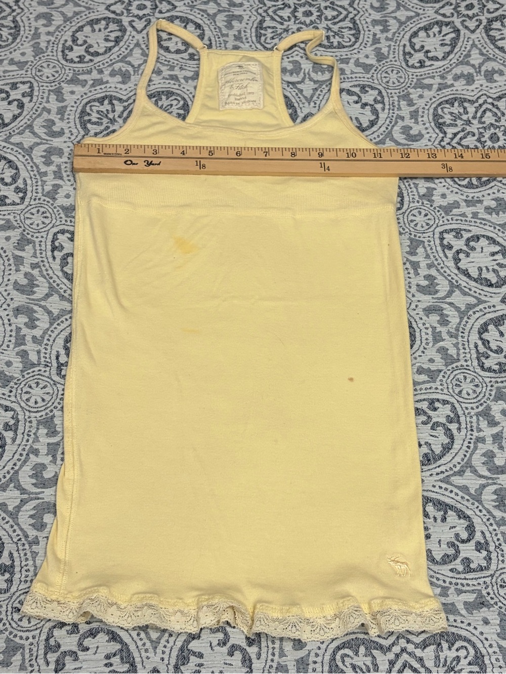 Vintage Abercrombie Yellow Lace-Trim Tank Top Small - Picture 7 of 12
